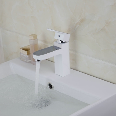 white painting new design bathroom sinks faucet deck mounted mixer basin tap solid brass bathroom sink faucet 97059 [bathroom-mixer-faucet-2030]