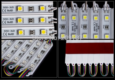 1000pcs 5050 3 led modules yellow/green/red/blue/white/warm white waterproof ip65 dc12v