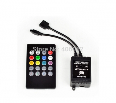 10set/lot music ir controller 20key remote sound sensor for 3528 5050 rgb led strip black [led-controller-4944]