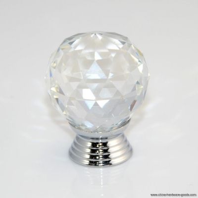 1pc 30mm diamond crystal glass door knobs drawer cabinet kitchen pull handles