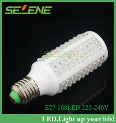 1pc new ultra bright e27 220v-240v 15w 168 led corn light bulb lamp 360 degree worldwide [smd3528-2835-8622]