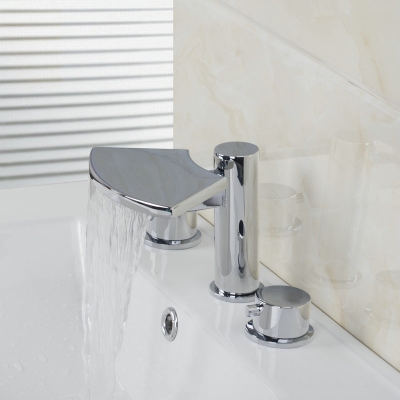 2 handles taps waterfall faucets,mixers & taps bathtub mixer chrome bathtub bathroom faucet 32c [3-pcs-bathtub-faucet-set-566]