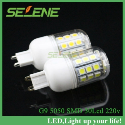 2pcs 220v g9 5w 5050 smd 30leds led light corn bulb lamp low-power high brightness lighting [smd5050-8653]