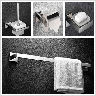 304 stainless steel towel rack towel ring robe hook hardware sets polish mirror bathroom set sm00b