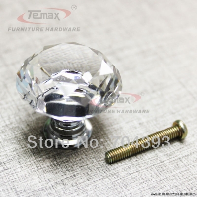 30mm door knob crystal knobs and handles cabinet kitchen dresser drawer glass kids zinc alloy