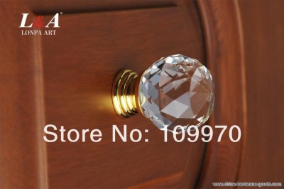 30mm z clear crystal sparkle glass kitchen cabinet knobs handles furniture door knob pulls 6pcs dropping [Door knobs|pulls-1038]