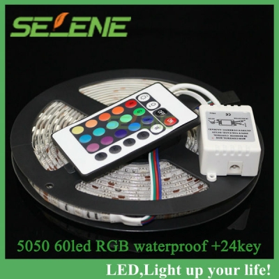5050 rgb led strip flexible light lamp 5m 300 led smd waterproof rgb strip led +24key controller [smd5050-8669]
