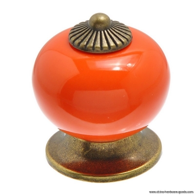 5pcs european ceramic orange ball knobs door cabinet cupboard handles drawer pull 38x33mm