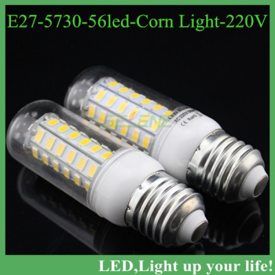 5pcs/lot e27 smd5730 110v/220v led corn bulb e27 18w 56led 5730 warm white /white lamp,5730smd led lighting