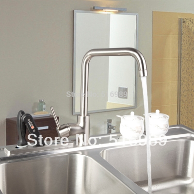 92325 construction & real estate nickel brushed swivel spout kitchen & bathroom tap mixer faucet