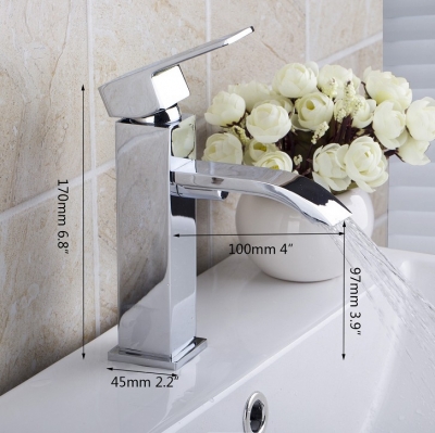 basin sink faucet waterfall bathroom new brand tap mixer polished chrome bath ln061709 [waterfall-spout-faucet-9454]