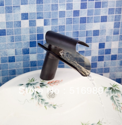 bathroom sink vessel faucet rubbed bronze oil waterfall one hole basin mixer tap tree456