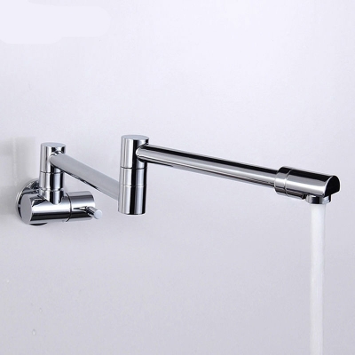 brass single handle pot filler faucet swing spout wall mount polished chrome [super-deals-8835]