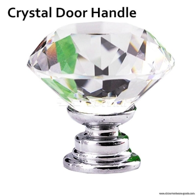 diamond shaped clear glass crystal cabinet pull drawer handle kitchen door home furniture knob [Door knobs|pulls-2432]