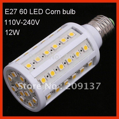 e27 12w 110v 220v 60 leds 1200lm smd led bulb corn light bulb energy saving led lamp, [led-corn-light-5214]