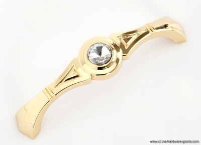 european gold crystal handle 96mm drawer handle / furniture handles / kitchen handles [Door knobs|pulls-1871]