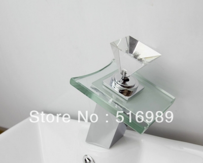 faucet emperor chrome modern bathroom basin sink mixer tap waterfall leon15 [glass-faucet-3665]