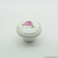 handle 502 large size elegant ross flower embessed ceramic cabinet door knobs 43g white color wholes used for drawers