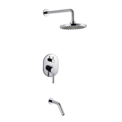 in wall mounted concealed shower set with 8" abs rain shower concealed shower set with spout is025