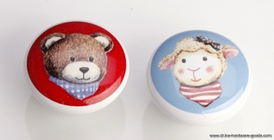 itemship ceramic knob charm drawer gate knob handle kids bedroom cute sheep bear ceramic knob