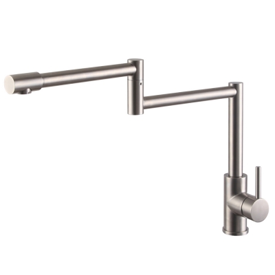 kes l6450 sus304 stainless steel pot filler faucet lead- with dual joint swing arm and aerator surface mount, brushed