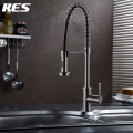 kes l6951 lead- single handle high arc pull down kitchen faucet with swivel spout, brushed stainless steel