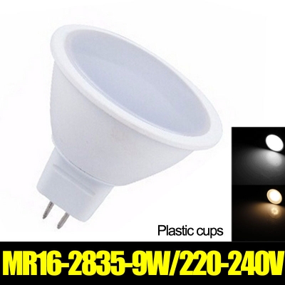 mr16 220-240v led spotlight bulb 2835 smd 60leds 9w spot light lamp downlight lighting energy saving lights #zm00502