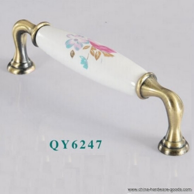 qy6247 128mm 5.04" retail tulip ceramic cabinet cupboard knob drawer wardrobe pulls handles