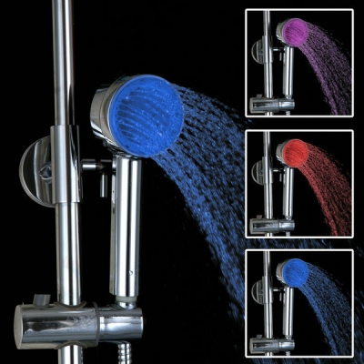 round led light color changing top spray bathroom handheld shower head d01 [hand-shower-3920]
