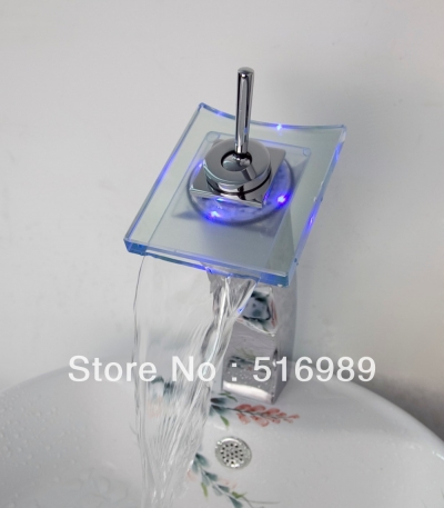 single hole chrome led basin faucet brass bathroom sink vessel 3 colors led battery power bathroom mixer tap sink chrome gss4103 [led-faucet-5560]