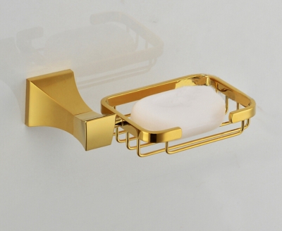solid brass titanium gold finish soap basket,soap diah holer,golden soap box gb010a [bathroom-accessory-1548]
