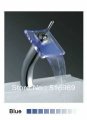 tall new brand bathroom led glass waterfall basin face faucet square deck mounted mixer tap h1127