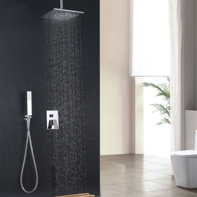 wall mount shower set with 10" 304 stainless steel ultra-thin shower with brass shower concealed shower set is011