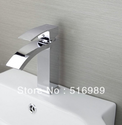 waterfall bathroom sink faucets deck mount single handle chrome finish brass basin faucet bre538