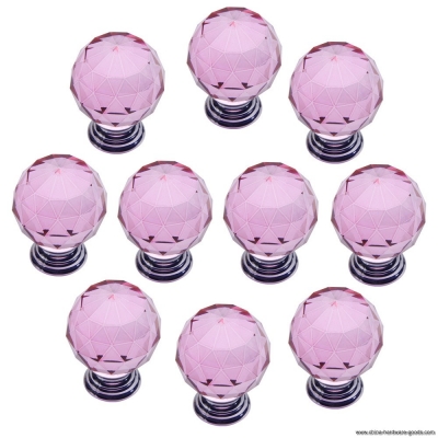 10x modern furniture handles light pink crystal sphere ball cabinet drawer knobs pnlo