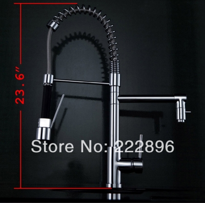 23.6" copper chrome single lever kitchen faucet pull out bar mixer kitchen water tap torneira cozinha grifos cocina [deck-mounted-kitchen-faucets-3047]