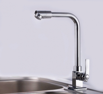 360 degree rotating single cold kitchen tap cold water chrome basin sink square cozinha taps sf404 [kitchen-faucet-3868]