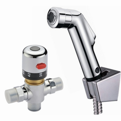 38 degress thermostatic mixer valvehand held spray shower set shattaf bidet sprayer jet tap douche kit bd530 [bidet-faucet-2115]