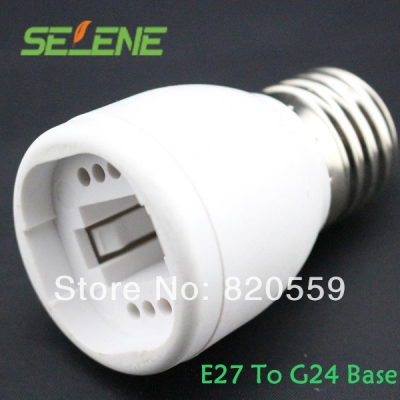 50pcs/lot e27 to g24 base holder led light bulb lamp addapter convert e27 socket plug halogen lamp base [adapter-978]