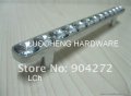50pcs/ lot newly-designed 175 mm clear crystal handle with aluminium alloy chrome metal part