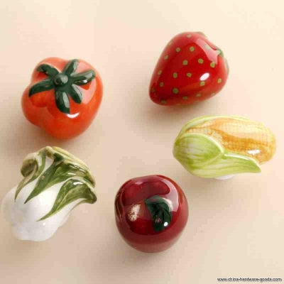 5pcs fruits and vegetable shape handles cabinet ceramic knobs baby room handles dresser closet kids bedroom furniture