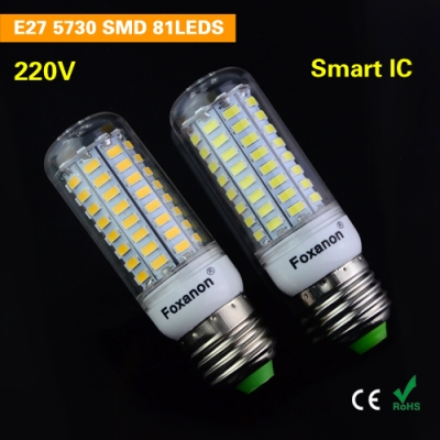 81leds new design smart ic chip protection power led corn bulbs e27 e14 220v lampada led lamp light spotlight longer lifespan [5730-smart-ic-corn-series-942]