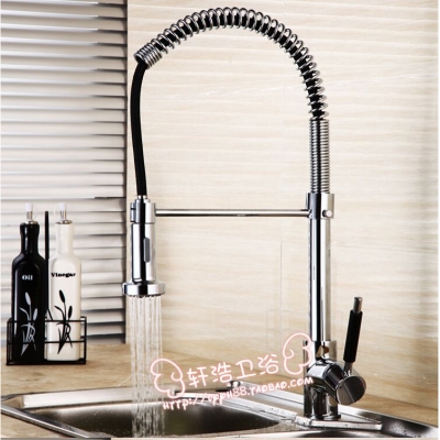 brass brushed kitchen sink faucet pull out bar mixer single handle single hole water all around rotate swivel kitchen mixer tap [pull-out-kitchen-faucets-8114]