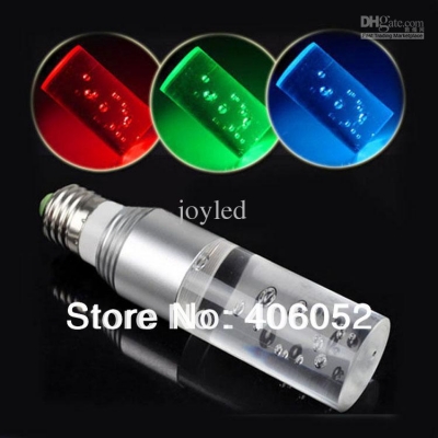 cyclinder crystal e27 3w led spotlight bulb lamp 16 color flash rgb led bulb lamp lights warranty 2 years ce rohs x 4pcs