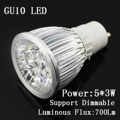 factory directly 30pcs/lot cree bulb led bulb gu10 e27 15w 5x3w 85-265v led light led lamp spotlight