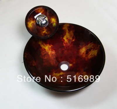 fired victory clearly color washbasin tempered glass sink with chrome soild brass faucet hp0060