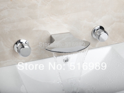 hatchet shape wall mounted 3 pcs chrome bathtub faucet set 23e [3-pcs-bathtub-faucet-set-608]