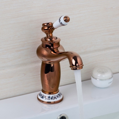 hello luxury design rose golden faucet torneira 97150/0 bathroom wash basin sink faucet deck mount single handle mixer tap [bathroom-mixer-faucet-1763]