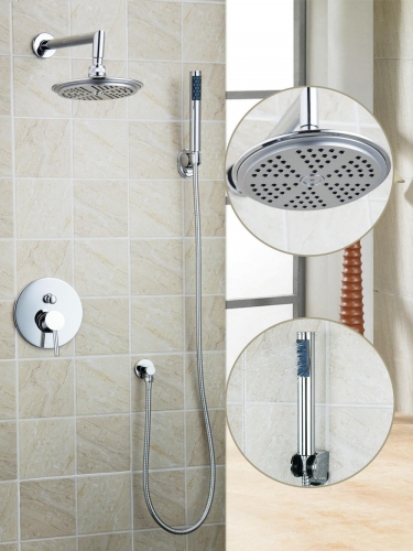 hello new bathroom rain shower chuveiro set 8" faucet mixer tap shower head 50234-42a/00 for bath wall mount shower set