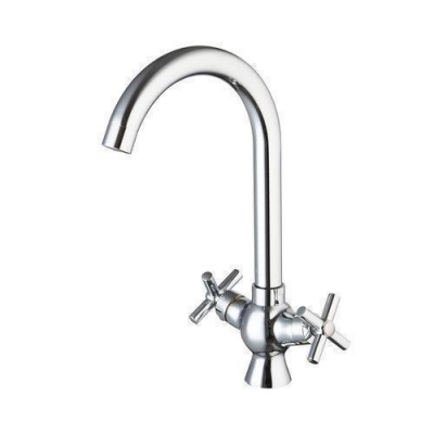 hello sliver chrome double handles soild brass kitchen torneira 8509/1 basin sink water vanity vessel lavatory tap mixer faucet [kitchen-swivel-faucet-mixer-4463]